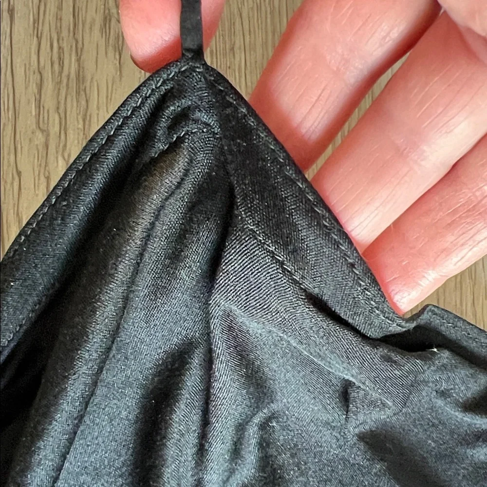 Black Silk Knit Jersey Sheer Camisole Top ties at back - Picture 7 of 10